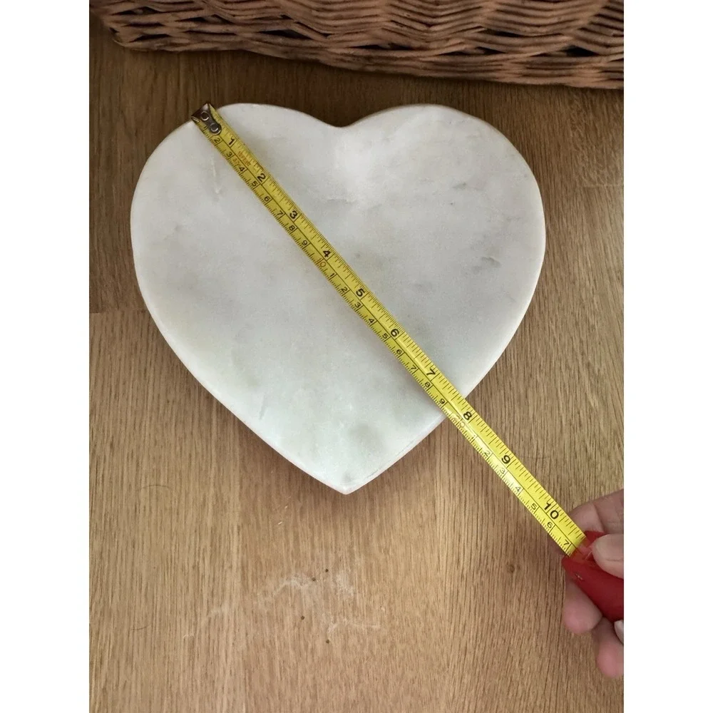 Marble Heart Shaped Dish Trinket Tray White Luxe Luxury Genuine Chic Minimalist
